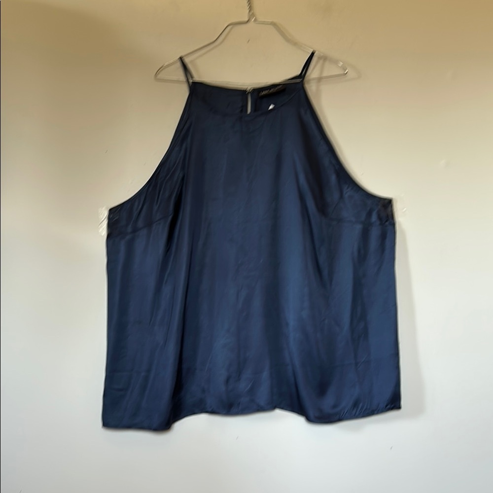 Lane Bryant 100% viscose navy top spaghetti strap button in back size 22 new/tag